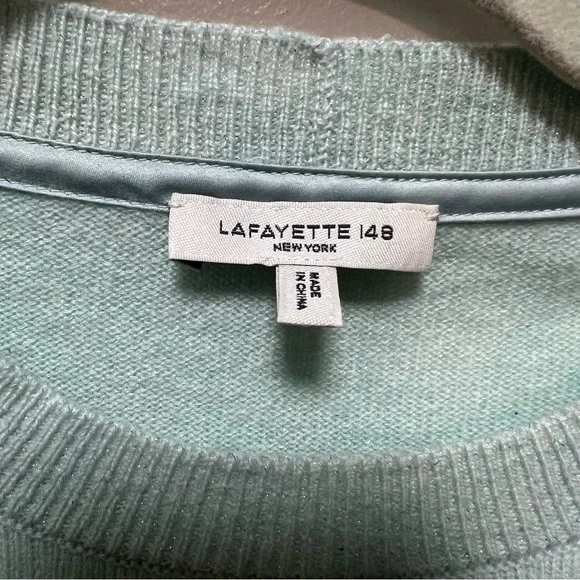 Lafayette 148 New York Women's Cashmere Sweater light green size L - Picture 2 of 6